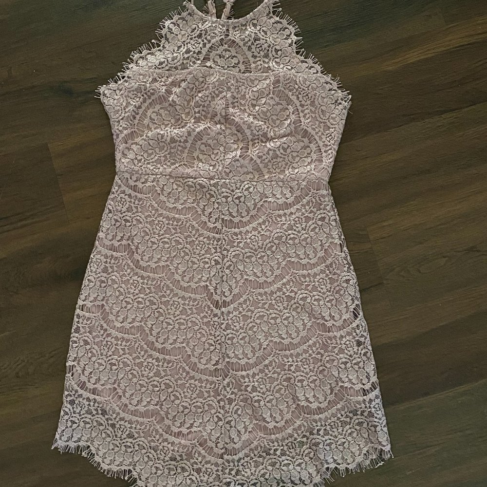 Wishlist Apparel Pale Pink Lace Party Hi-Low Dress Size L